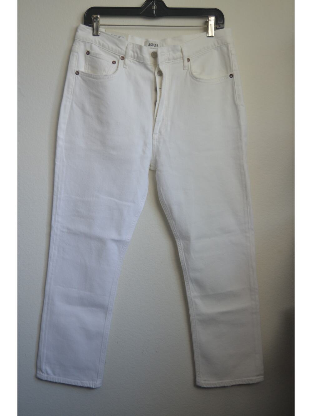 AGOLDE nwt Los Angeles White Riley High Rise Straight Crop Jeans 30